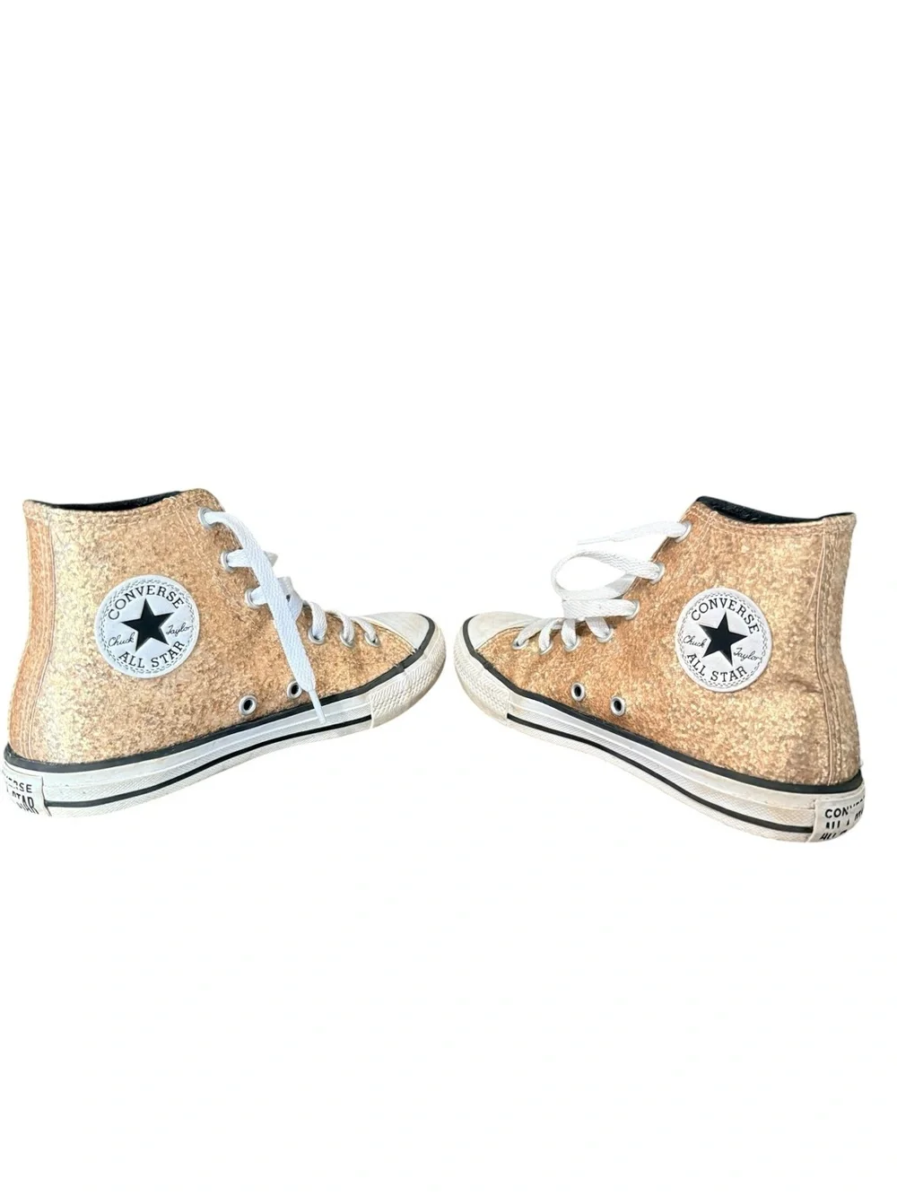 Converse Chuck Taylor All Star Gold Glitter High Top Sneakers Kids Size 2 Youth